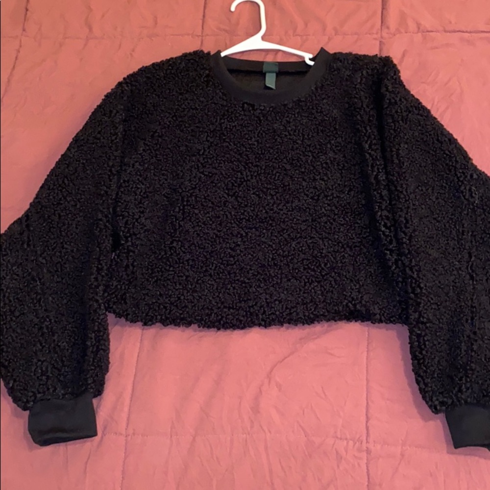Fuzzy cropped sweater